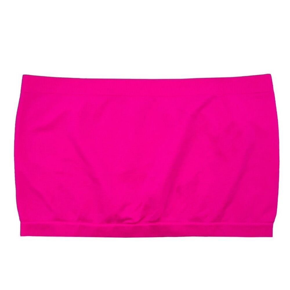 Itzon Hot Pink Stretchy Strapless Bandeau Bra One Size